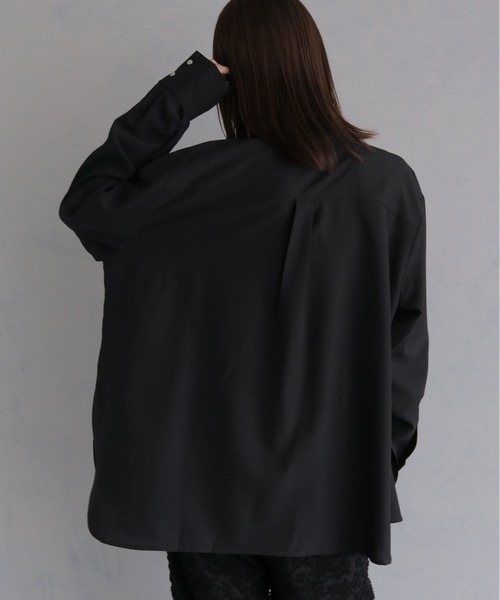 &g'aime(アンジェム)の「【&g'aime 】レース付きオーバーシャツ Lace Trimmed Over Shirt(シャツ/ブラウス・レディース・アイボリー/ブラック/チャコールグレー・FREE)」の20枚目の写真