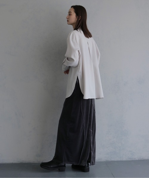 &g'aime(アンジェム)の「【&g'aime 】レース付きオーバーシャツ Lace Trimmed Over Shirt(シャツ/ブラウス・レディース・アイボリー/ブラック/チャコールグレー・FREE)」の12枚目の写真