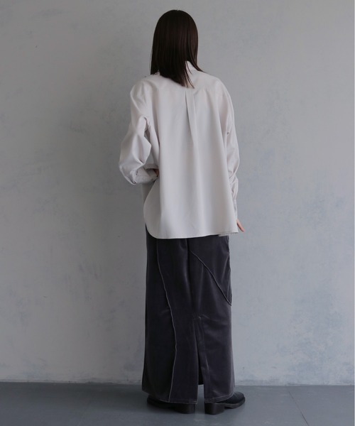 &g'aime(アンジェム)の「【&g'aime 】レース付きオーバーシャツ Lace Trimmed Over Shirt(シャツ/ブラウス・レディース・アイボリー/ブラック/チャコールグレー・FREE)」の13枚目の写真