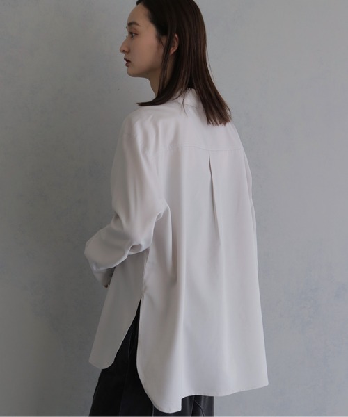 &g'aime(アンジェム)の「【&g'aime 】レース付きオーバーシャツ Lace Trimmed Over Shirt(シャツ/ブラウス・レディース・アイボリー/ブラック/チャコールグレー・FREE)」の9枚目の写真