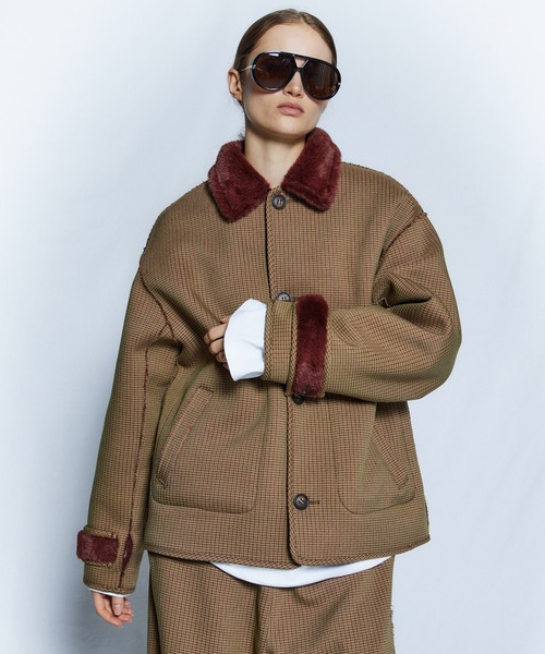 MAISON SPECIAL(メゾンスペシャル)の「【26WINTER PRE-ORDER】Reversible Boa Coat/リバーシブルボアコート(その他アウター・レディース・ブラック/ベージュ/ブラウン・FREE)」の4枚目の写真