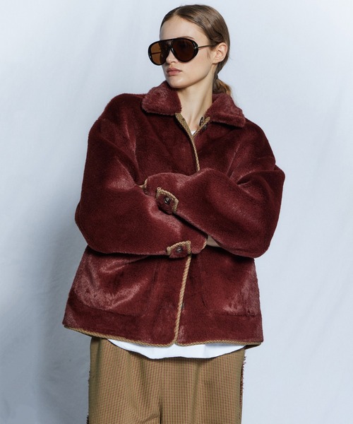 MAISON SPECIAL(メゾンスペシャル)の「【26WINTER PRE-ORDER】Reversible Boa Coat/リバーシブルボアコート(その他アウター・レディース・ブラック/ベージュ/ブラウン・FREE)」の5枚目の写真