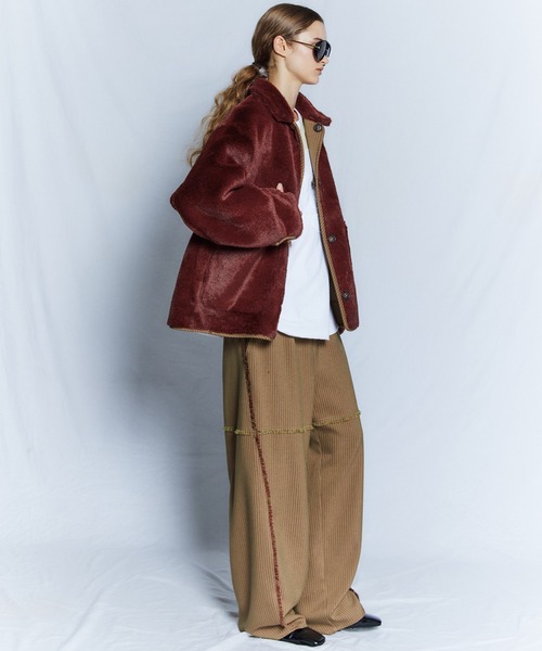 MAISON SPECIAL(メゾンスペシャル)の「【26WINTER PRE-ORDER】Reversible Boa Coat/リバーシブルボアコート(その他アウター・レディース・ブラック/ベージュ/ブラウン・FREE)」の14枚目の写真