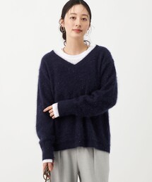 ウールファースパンコールVネックプルオーバー