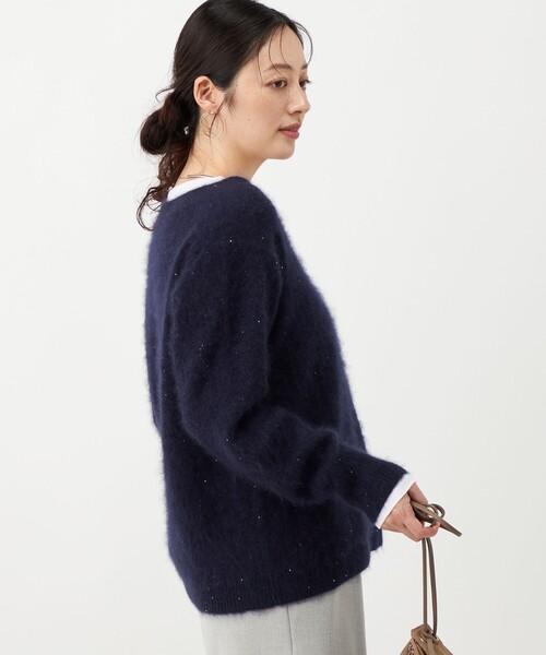NOLLEY’S(ノーリーズ)の「ウールファースパンコールVネックプルオーバー(ニット/セーター・レディース・ラベンダー/ダークネイビー・38)」の8枚目の写真