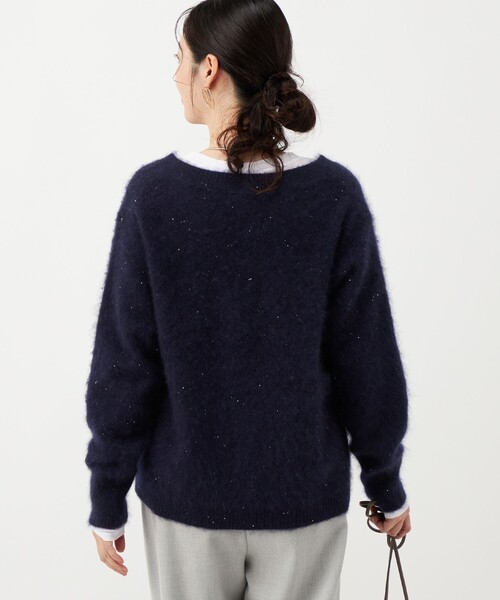NOLLEY’S(ノーリーズ)の「ウールファースパンコールVネックプルオーバー(ニット/セーター・レディース・ラベンダー/ダークネイビー・38)」の12枚目の写真