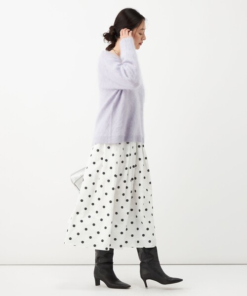 NOLLEY’S(ノーリーズ)の「ウールファースパンコールVネックプルオーバー(ニット/セーター・レディース・ラベンダー/ダークネイビー・38)」の22枚目の写真