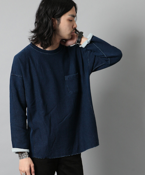 Champion(チャンピオン)の「Champion / チャンピオン × AMERICAN RAG CIE 別注リバースウィ-ブ インディゴ スウェットシャツ(C8-J024)(スウェット・メンズ・インディゴブルー/ダークインディゴブルー・SMALL/MEDIUM/LARGE)」の9枚目の写真