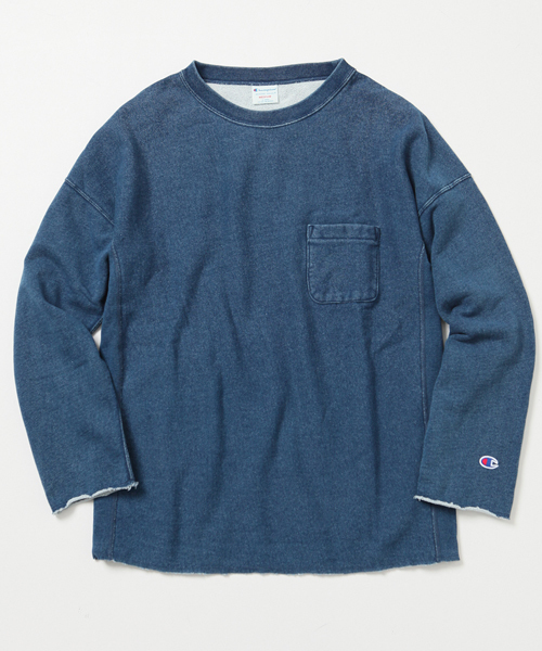 Champion(チャンピオン)の「Champion / チャンピオン × AMERICAN RAG CIE 別注リバースウィ-ブ インディゴ スウェットシャツ(C8-J024)(スウェット・メンズ・インディゴブルー/ダークインディゴブルー・SMALL/MEDIUM/LARGE)」の10枚目の写真