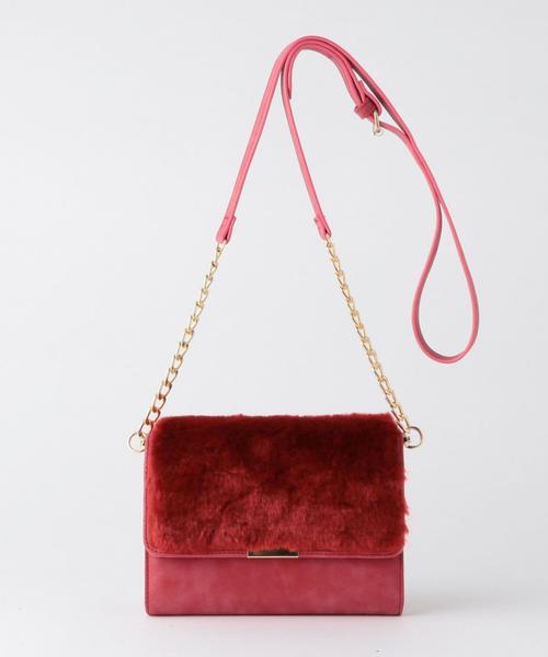 Another Edition（アナザーエディション）の「【WEB店舗限定】コンビウォレットショルダー/ aeBFC CMB SHLD（ショルダーバッグ・レディース・ダークグレー/ベージュ/ナチュラル/レッド・フリー）」の4枚目の写真