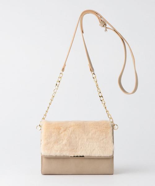 Another Edition（アナザーエディション）の「【WEB店舗限定】コンビウォレットショルダー/ aeBFC CMB SHLD（ショルダーバッグ・レディース・ダークグレー/ベージュ/ナチュラル/レッド・フリー）」の8枚目の写真