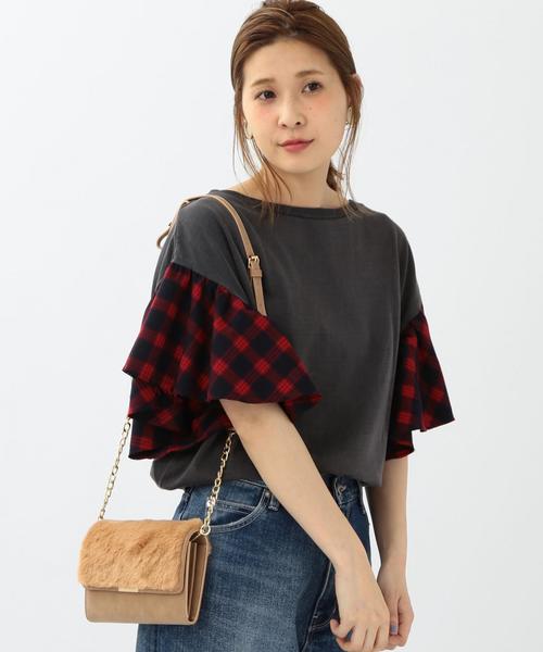 Another Edition（アナザーエディション）の「【WEB店舗限定】コンビウォレットショルダー/ aeBFC CMB SHLD（ショルダーバッグ・レディース・ダークグレー/ベージュ/ナチュラル/レッド・フリー）」の9枚目の写真