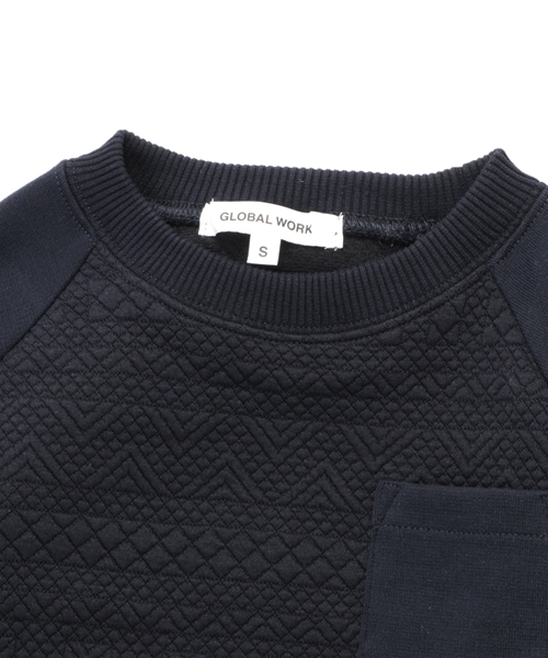 GLOBAL WORK(グローバルワーク)の「【キッズ】キルトキリカエスウェットプルオーバー長袖/732917(スウェット・キッズ・ホワイト/カーキ/ネイビー・X-LARGE/MEDIUM/SMALL/LARGE)」の7枚目の写真