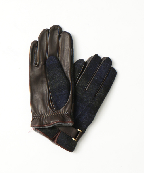 alfredoBANNISTER（アルフレッドバニスター）の「レザー×ウールグローブ（手袋・メンズ・グレー/ネイビー・FREE）」の4枚目の写真