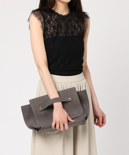 fifth(フィフス)の「ベルトハンドルクラッチショルダーバッグ(ショルダーバッグ・レディース・ベージュ/グレー・FREE)」の6枚目の写真