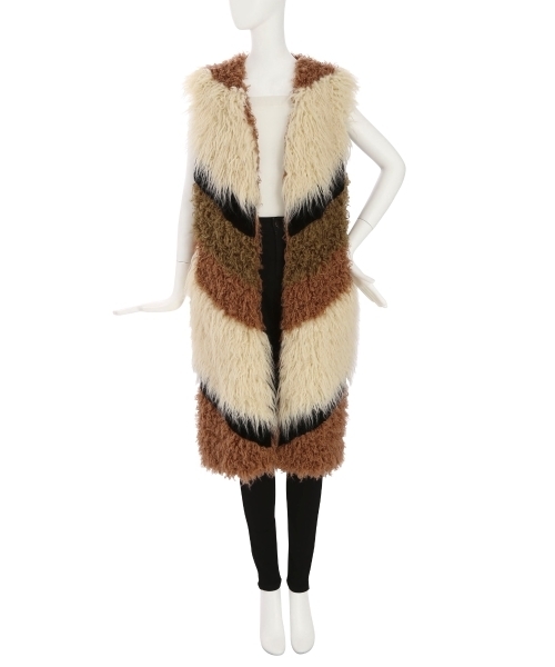 MURUA(ムルーア)の「MIX FAKE FUR VEST(その他アウター・レディース・アイボリー/マルチ・FREE)」の4枚目の写真