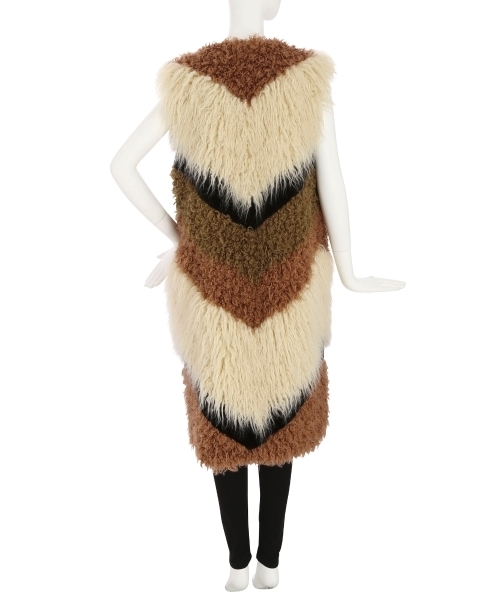 MURUA(ムルーア)の「MIX FAKE FUR VEST(その他アウター・レディース・アイボリー/マルチ・FREE)」の6枚目の写真
