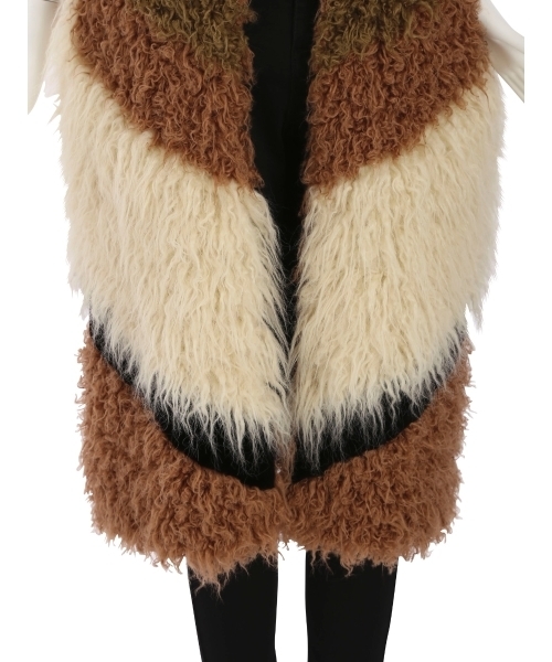 MURUA(ムルーア)の「MIX FAKE FUR VEST(その他アウター・レディース・アイボリー/マルチ・FREE)」の9枚目の写真