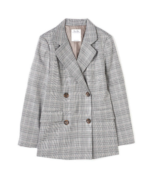 FREE'S MART（フリーズマート）の「グレンチェックＷボタンジャケット【セットアップ対応商品】 （テーラードジャケット・レディース・ブラウン系その他/グレー系その他/ダークグレー・FREE）」の2枚目の写真