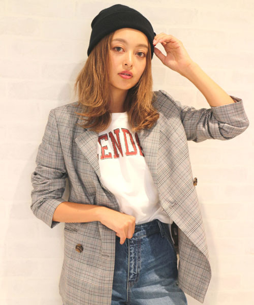 FREE'S MART（フリーズマート）の「グレンチェックＷボタンジャケット【セットアップ対応商品】 （テーラードジャケット・レディース・ブラウン系その他/グレー系その他/ダークグレー・FREE）」の5枚目の写真