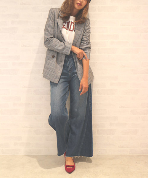 FREE'S MART（フリーズマート）の「グレンチェックＷボタンジャケット【セットアップ対応商品】 （テーラードジャケット・レディース・ブラウン系その他/グレー系その他/ダークグレー・FREE）」の6枚目の写真