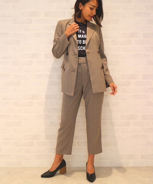 FREE'S MART（フリーズマート）の「グレンチェックＷボタンジャケット【セットアップ対応商品】 （テーラードジャケット・レディース・ブラウン系その他/グレー系その他/ダークグレー・FREE）」の14枚目の写真