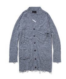 NUMBER (N)INE ブラック ロングカーディガン　パイル NUMBER (N)INE ブラック ロングカーディガン パイル NUMBER (N)INE