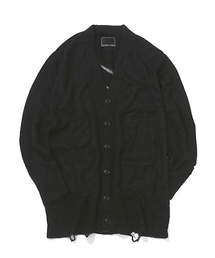 NUMBER (N)INE ブラック ロングカーディガン　パイル NUMBER (N)INE ブラック ロングカーディガン パイル NUMBER (N)INE