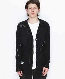NUMBER (N)INE ブラック ロングカーディガン　パイル NUMBER (N)INE ブラック ロングカーディガン パイル NUMBER (N)INE