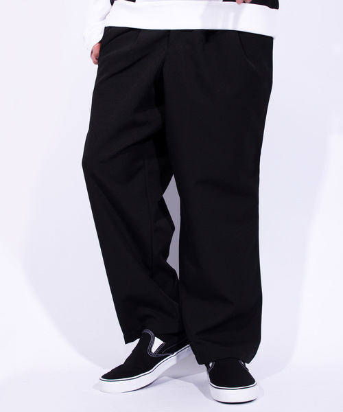 ８(eight)（エイト）の「ストライプ ワイドパンツ スラックス （スラックス・メンズ・ブラック/ネイビー/ストライプ・LARGE/MEDIUM）」の2枚目の写真