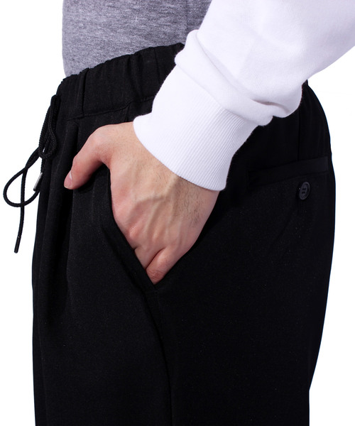 ８(eight)（エイト）の「ストライプ ワイドパンツ スラックス （スラックス・メンズ・ブラック/ネイビー/ストライプ・LARGE/MEDIUM）」の10枚目の写真