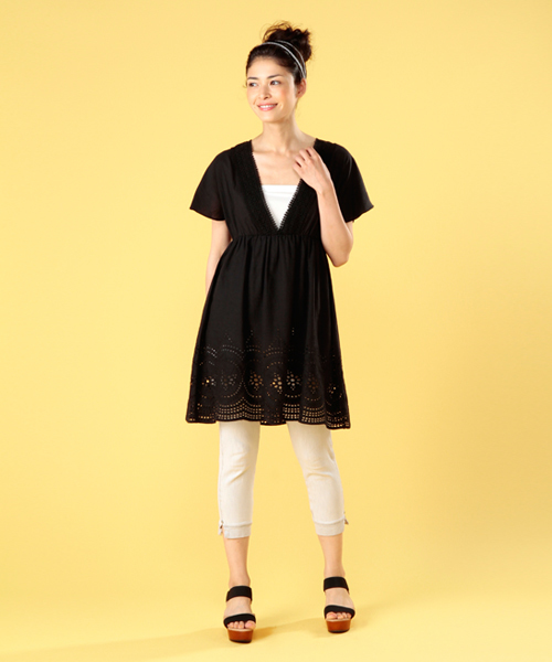 BEAMS LIGHTS Women's（ビームスライツ ウィメンズ）の「BEAMS LIGHTS / カットワークレース チュニック（チュニック・レディース・ホワイト/ブラック/ピンク・ONE SIZE）」の14枚目の写真