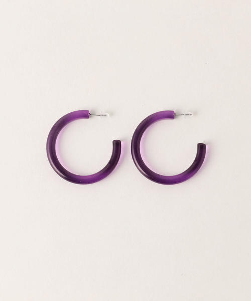 BEAUTY&YOUTH UNITED ARROWS（ビューティーアンドユースユナイテッドアローズ）の「BY∴ クリアビッグサークルピアス（ピアス（両耳用）・レディース・ホワイト/ブラック/イエロー/ブラウン/パープル・FREE）」の4枚目の写真