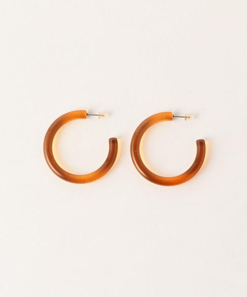 BEAUTY&YOUTH UNITED ARROWS（ビューティーアンドユースユナイテッドアローズ）の「BY∴ クリアビッグサークルピアス（ピアス（両耳用）・レディース・ホワイト/ブラック/イエロー/ブラウン/パープル・FREE）」の3枚目の写真