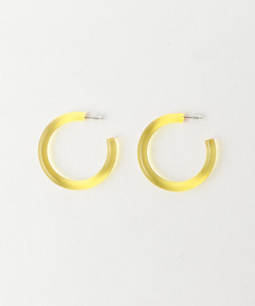 BEAUTY&YOUTH UNITED ARROWS（ビューティーアンドユースユナイテッドアローズ）の「BY∴ クリアビッグサークルピアス（ピアス（両耳用）・レディース・ホワイト/ブラック/イエロー/ブラウン/パープル・FREE）」の5枚目の写真