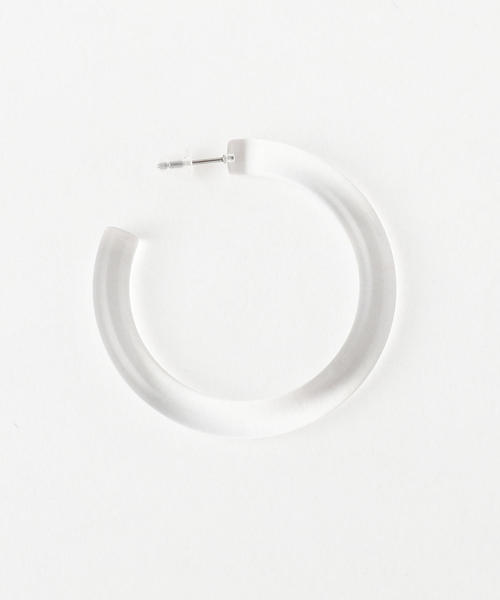 BEAUTY&YOUTH UNITED ARROWS（ビューティーアンドユースユナイテッドアローズ）の「BY∴ クリアビッグサークルピアス（ピアス（両耳用）・レディース・ホワイト/ブラック/イエロー/ブラウン/パープル・FREE）」の9枚目の写真