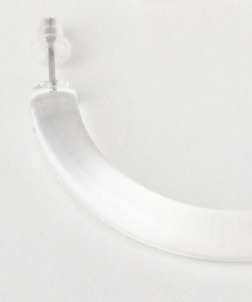 BEAUTY&YOUTH UNITED ARROWS（ビューティーアンドユースユナイテッドアローズ）の「BY∴ クリアビッグサークルピアス（ピアス（両耳用）・レディース・ホワイト/ブラック/イエロー/ブラウン/パープル・FREE）」の8枚目の写真