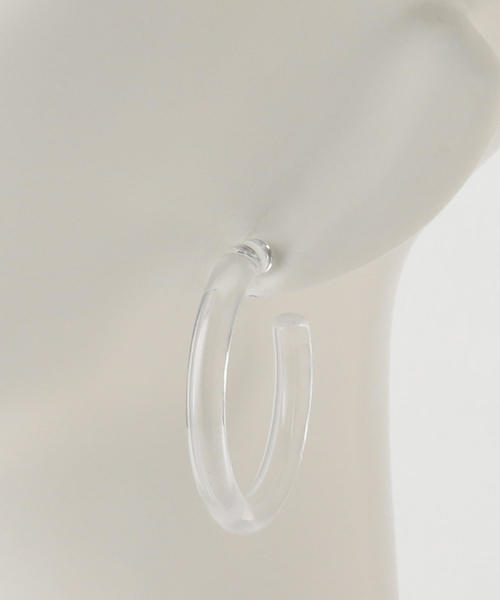 BEAUTY&YOUTH UNITED ARROWS（ビューティーアンドユースユナイテッドアローズ）の「BY∴ クリアビッグサークルピアス（ピアス（両耳用）・レディース・ホワイト/ブラック/イエロー/ブラウン/パープル・FREE）」の7枚目の写真