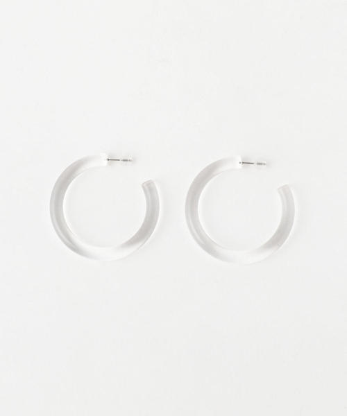 BEAUTY&YOUTH UNITED ARROWS（ビューティーアンドユースユナイテッドアローズ）の「BY∴ クリアビッグサークルピアス（ピアス（両耳用）・レディース・ホワイト/ブラック/イエロー/ブラウン/パープル・FREE）」の11枚目の写真