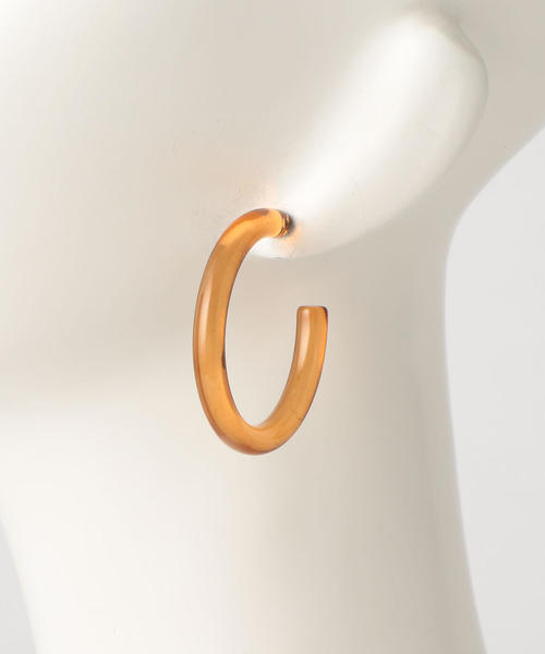 BEAUTY&YOUTH UNITED ARROWS（ビューティーアンドユースユナイテッドアローズ）の「BY∴ クリアビッグサークルピアス（ピアス（両耳用）・レディース・ホワイト/ブラック/イエロー/ブラウン/パープル・FREE）」の10枚目の写真