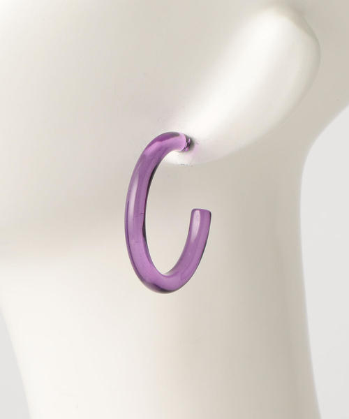 BEAUTY&YOUTH UNITED ARROWS（ビューティーアンドユースユナイテッドアローズ）の「BY∴ クリアビッグサークルピアス（ピアス（両耳用）・レディース・ホワイト/ブラック/イエロー/ブラウン/パープル・FREE）」の13枚目の写真