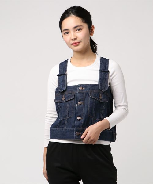 BEAMS BOY(ビームスボーイ)の「BEAMS BOY / デニム & チノ ベスト(ベスト・レディース・カーキ/インディゴブルー・ONE SIZE)」の5枚目の写真