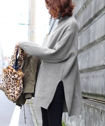 reca | ゆったりスリット入りスタンドネックチュニックワンピース(ワンピース)