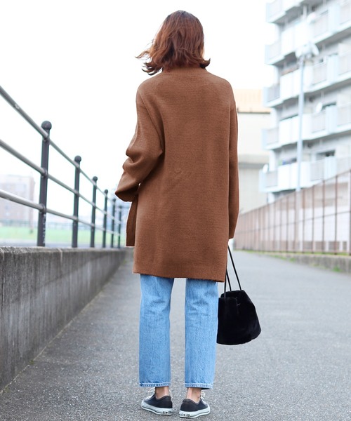 reca（レカ）の「ゆったりスリット入りスタンドネックチュニックワンピース（ワンピース・レディース・グレー/グレー系その他/ブラウン・FREE）」の8枚目の写真