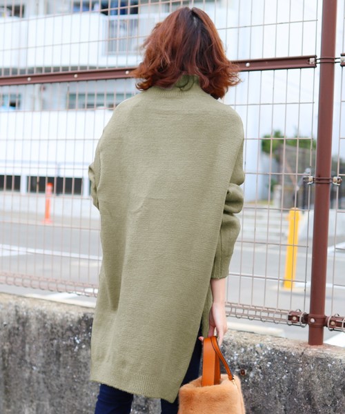 reca（レカ）の「ゆったりスリット入りスタンドネックチュニックワンピース（ワンピース・レディース・グレー/グレー系その他/ブラウン・FREE）」の9枚目の写真