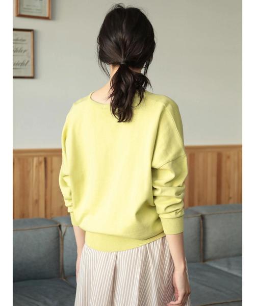 AMERICAN HOLIC（アメリカンホリック）の「Vネックドルマンニットプルオーバー（ニット/セーター・レディース・ベージュ/ネイビー/サックスブルー/イエロー/アイボリー/グレー系その他・M/L）」の19枚目の写真