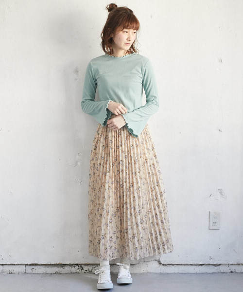 PairPair（ペアペア）の「花柄シフォンプリーツスカート（スカート・レディース・ネイビー/アイボリー・FREE）」の16枚目の写真