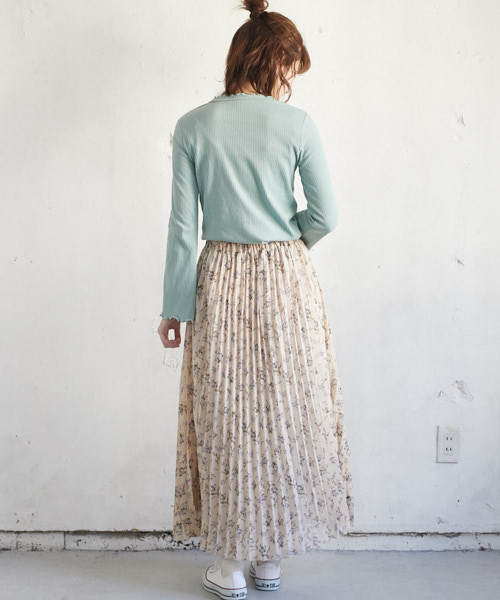 PairPair（ペアペア）の「花柄シフォンプリーツスカート（スカート・レディース・ネイビー/アイボリー・FREE）」の12枚目の写真