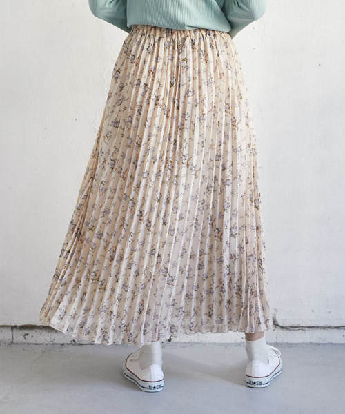 PairPair（ペアペア）の「花柄シフォンプリーツスカート（スカート・レディース・ネイビー/アイボリー・FREE）」の10枚目の写真