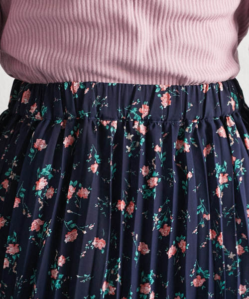 PairPair（ペアペア）の「花柄シフォンプリーツスカート（スカート・レディース・ネイビー/アイボリー・FREE）」の11枚目の写真